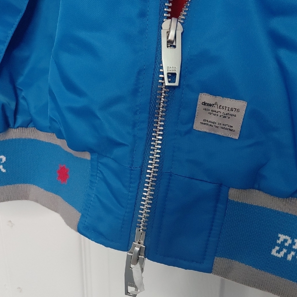 Zara Blue Bomber Jacket - Picture 7 of 8